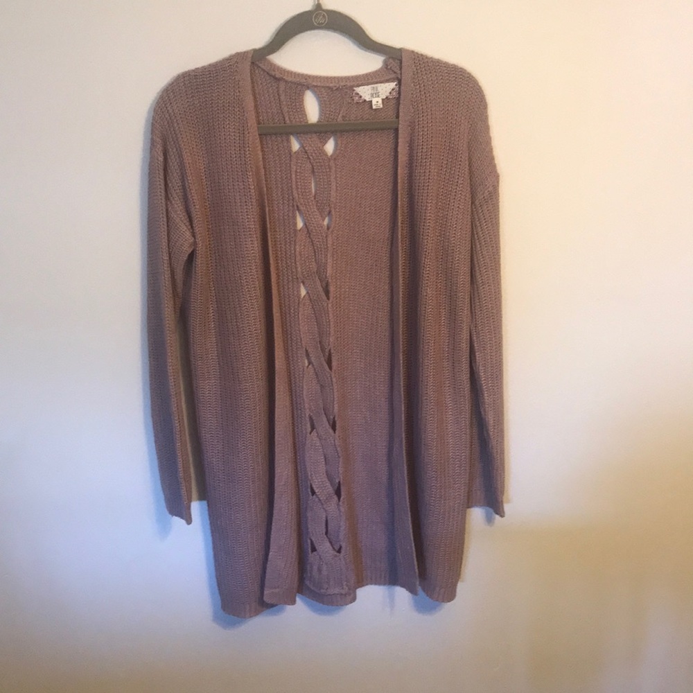 Pink knit cardigan